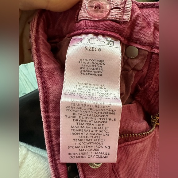 Joe’s Jeans Girls Pink Distresses Cuffed Jeans (Size 6) - Picture 4 of 4